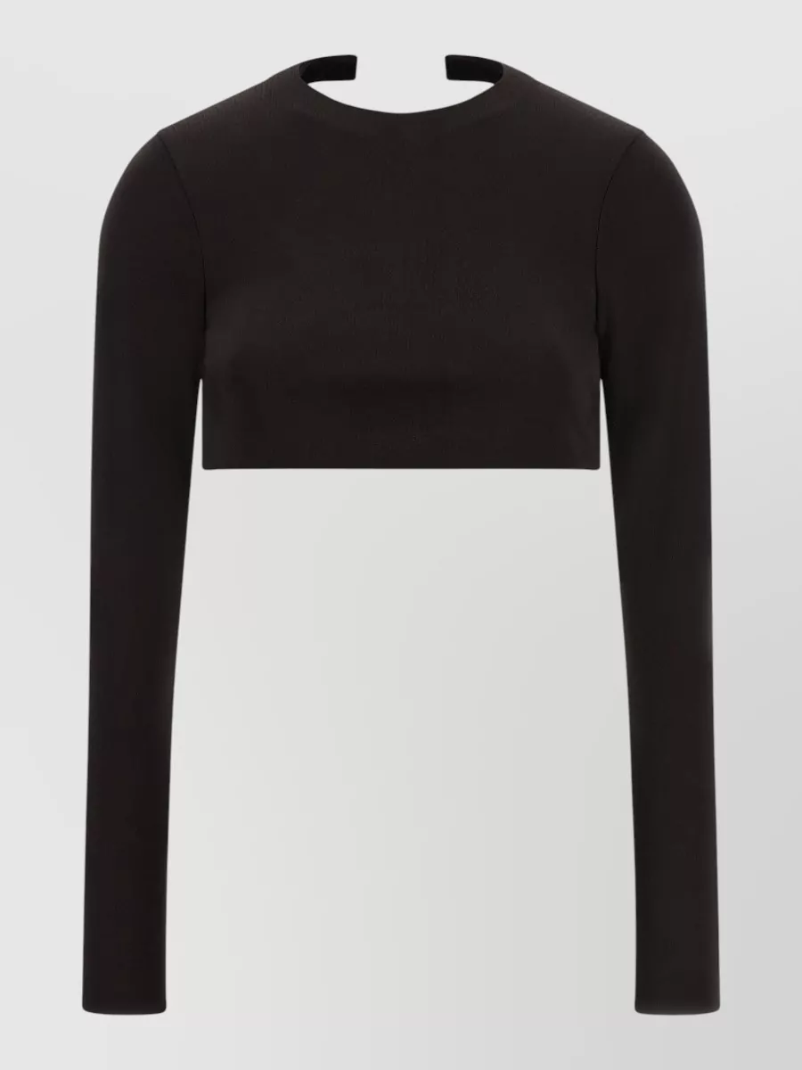 Tom Ford Crepe jersey long-sleeve cropped top