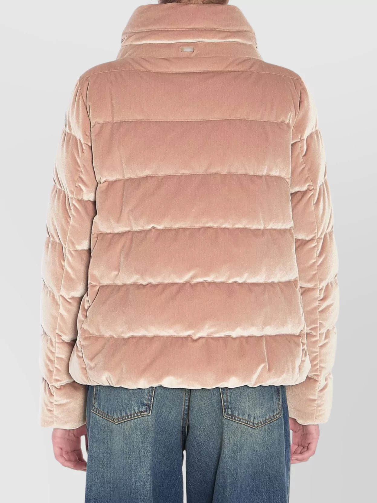 Herno Drawstring Detail Velvet-effect Jacket In Pink