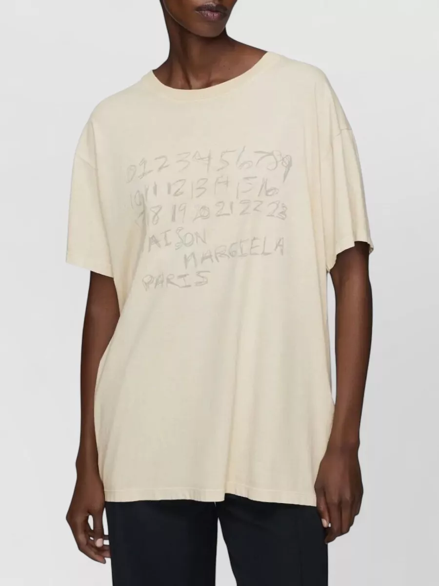 Maison Margiela Numeric Cotton T Shirt Graphic Print