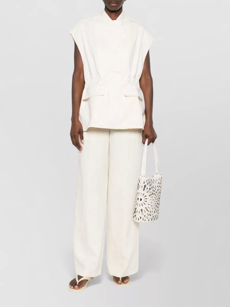 Fabiana Filippi Cotton Gabardine High-Neck Asymmetric Vest