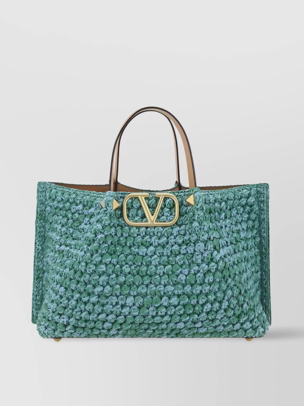 Shop Valentino Structured Raffia Tote Bag With Adjustable Strap