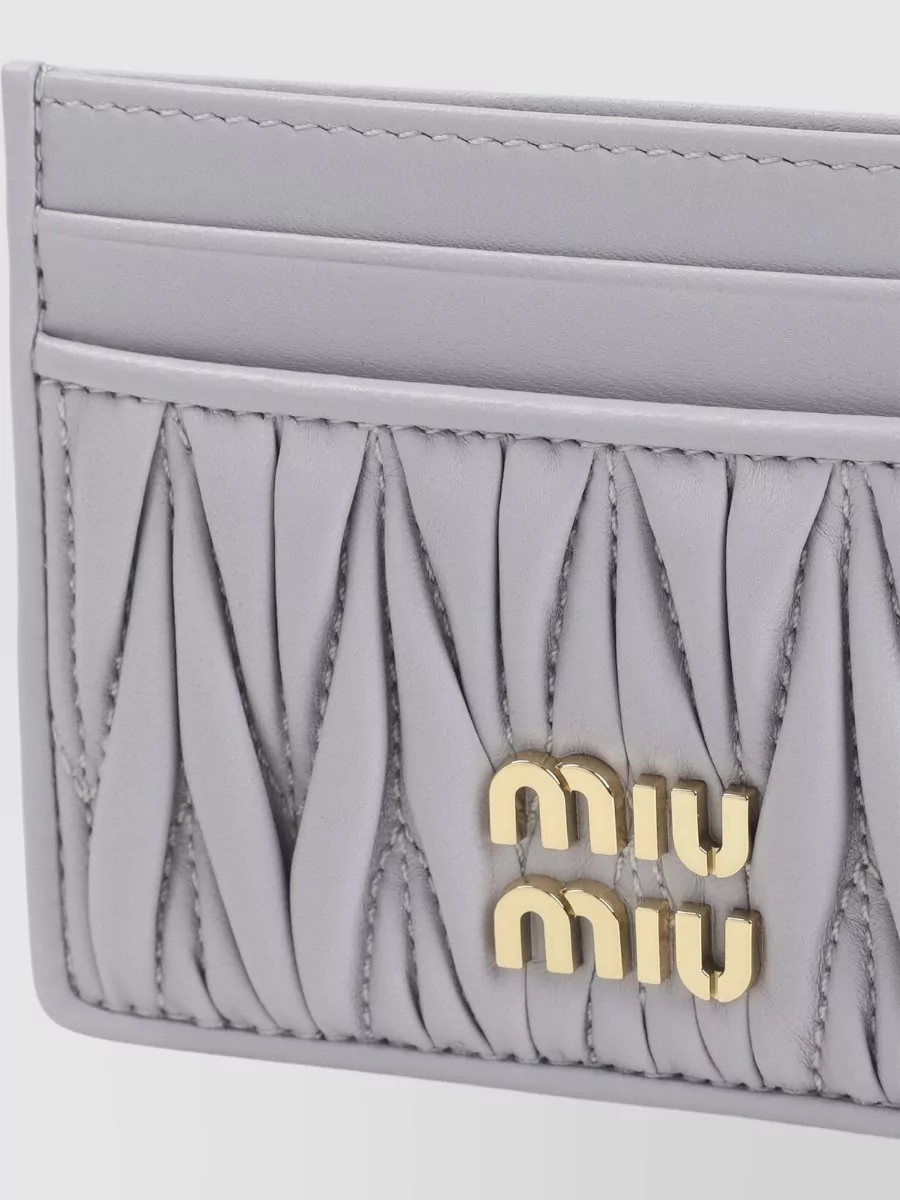 Miu Miu Lamb Leather Quilted Matelasse Cardholder