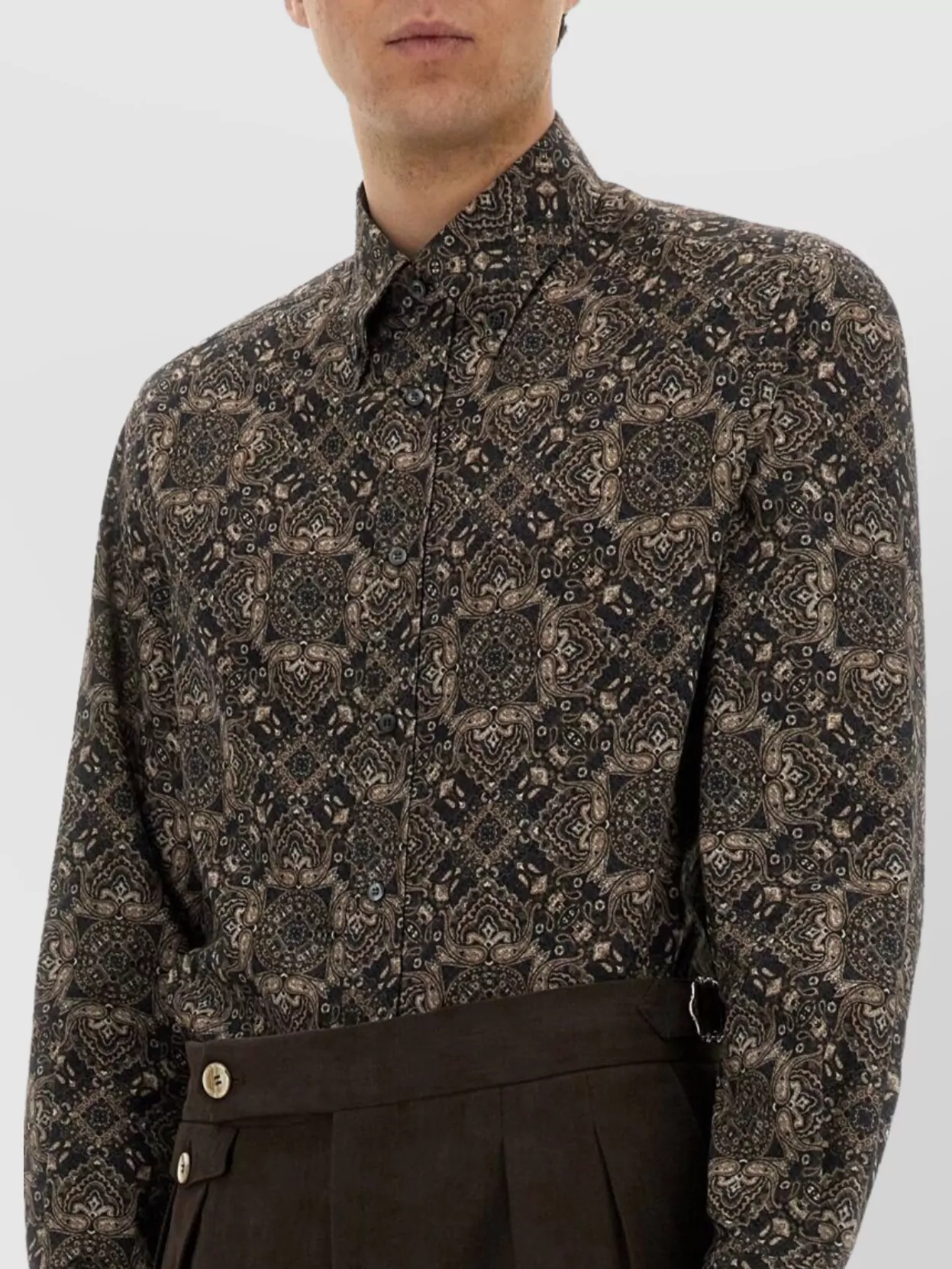 Brunello Cucinelli Patterned Long Sleeve Shirt