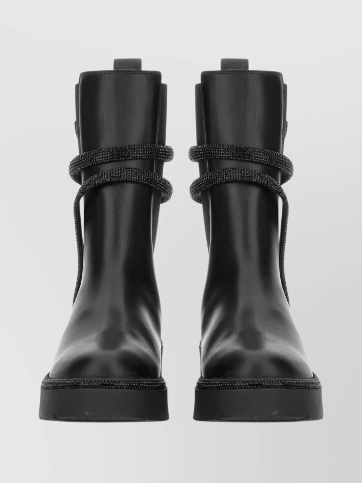 René Caovilla Ankle Boots Featuring Wrap-around Strap In Black