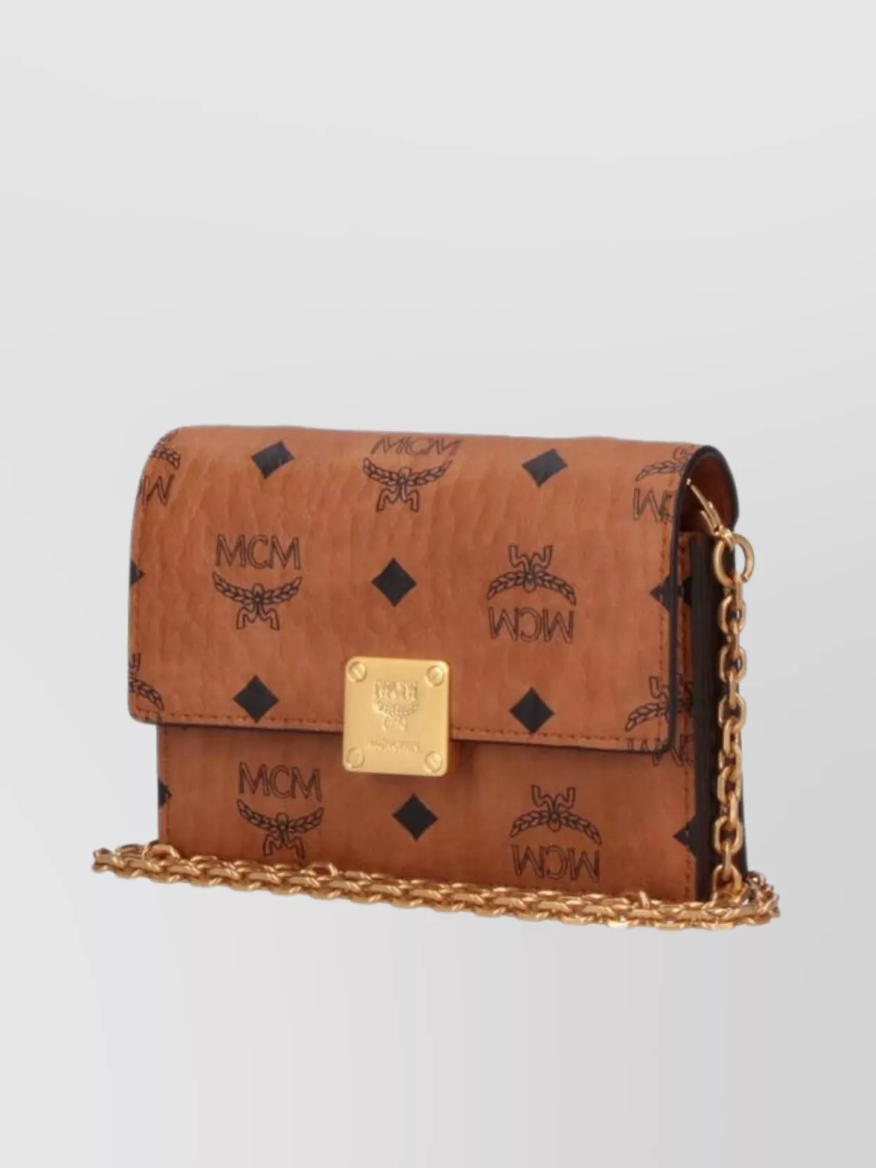 Mcm Compact Wallet Chain Strap