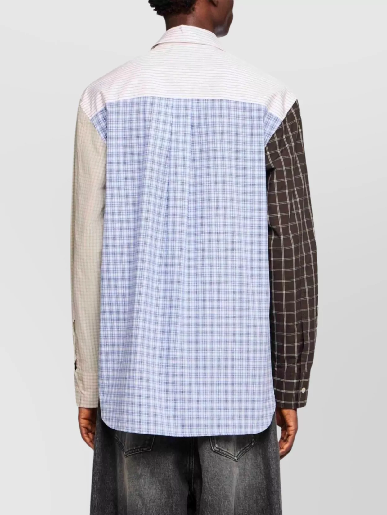 Jw Anderson Patchwork Checkered Shirt Chest Pocket