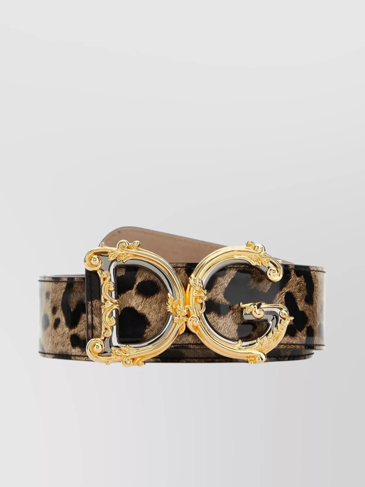 Shop Dolce & Gabbana Exotic Print Leather Belt In Brown