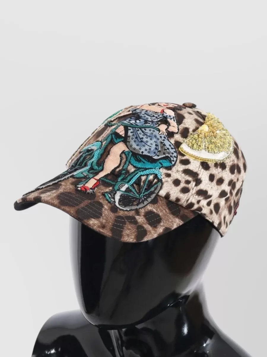 Dolce&Gabbana Leopard Sequin Baseball Cap