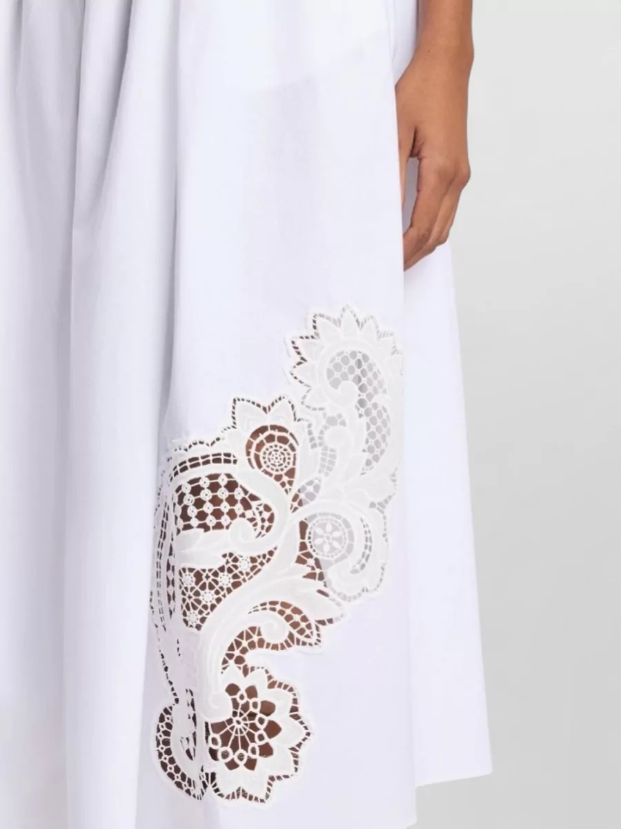 Fay Cotton Lace-Trim A-Line Maxi Skirt