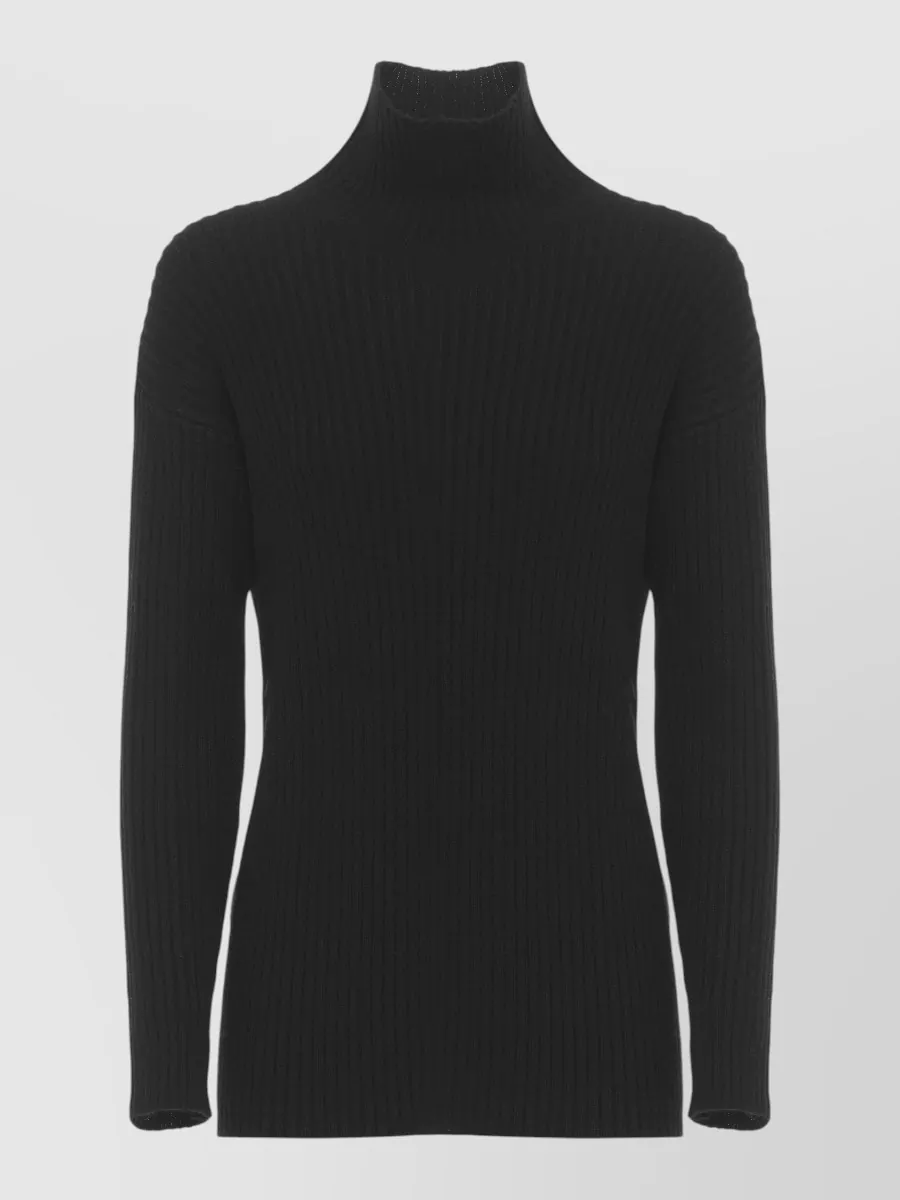 Antonelli Firenze ribbed high neck wool silk cashmere jumper
