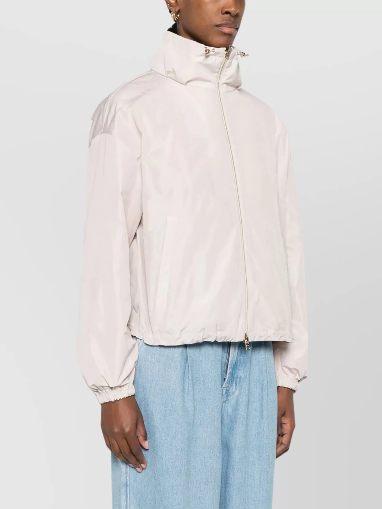 Herno Lightweight Drawstring Hem High Collar Coat