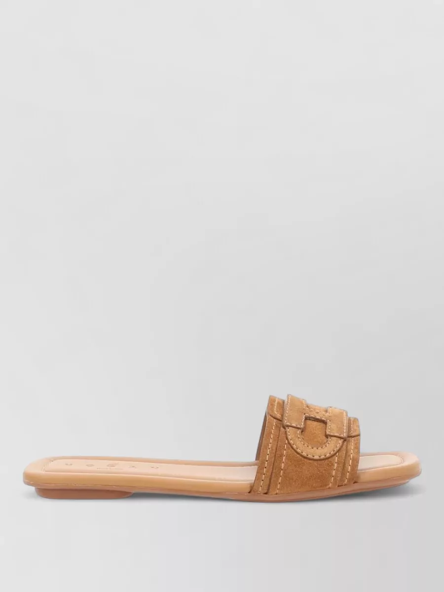 Hogan Leather Slide Sandals
