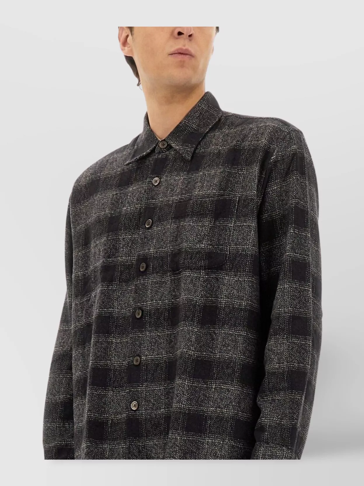Our Legacy Long Sleeve Checked Shirt With Chest Pocket In Brown
