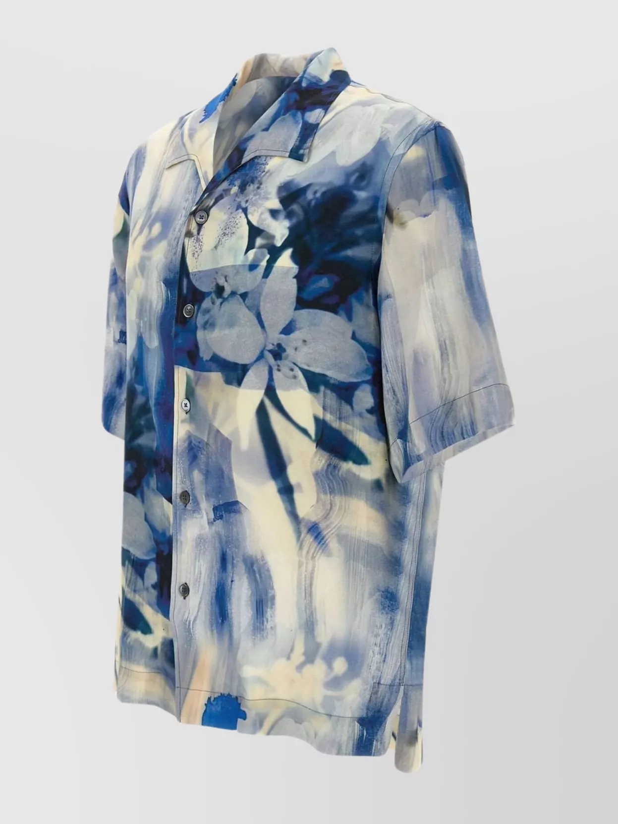 Shop Paul Smith Oversized Watercolor Floral Viscose Shirt