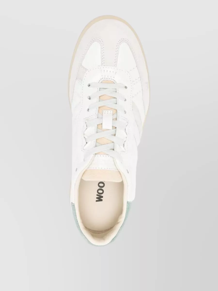 Woolrich Double U Leather Sneakers Low Top Design