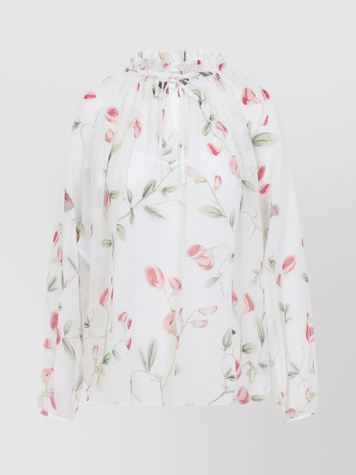 Giambattista Valli Silk Blouse With Balloon Sleeves And Floral Pattern