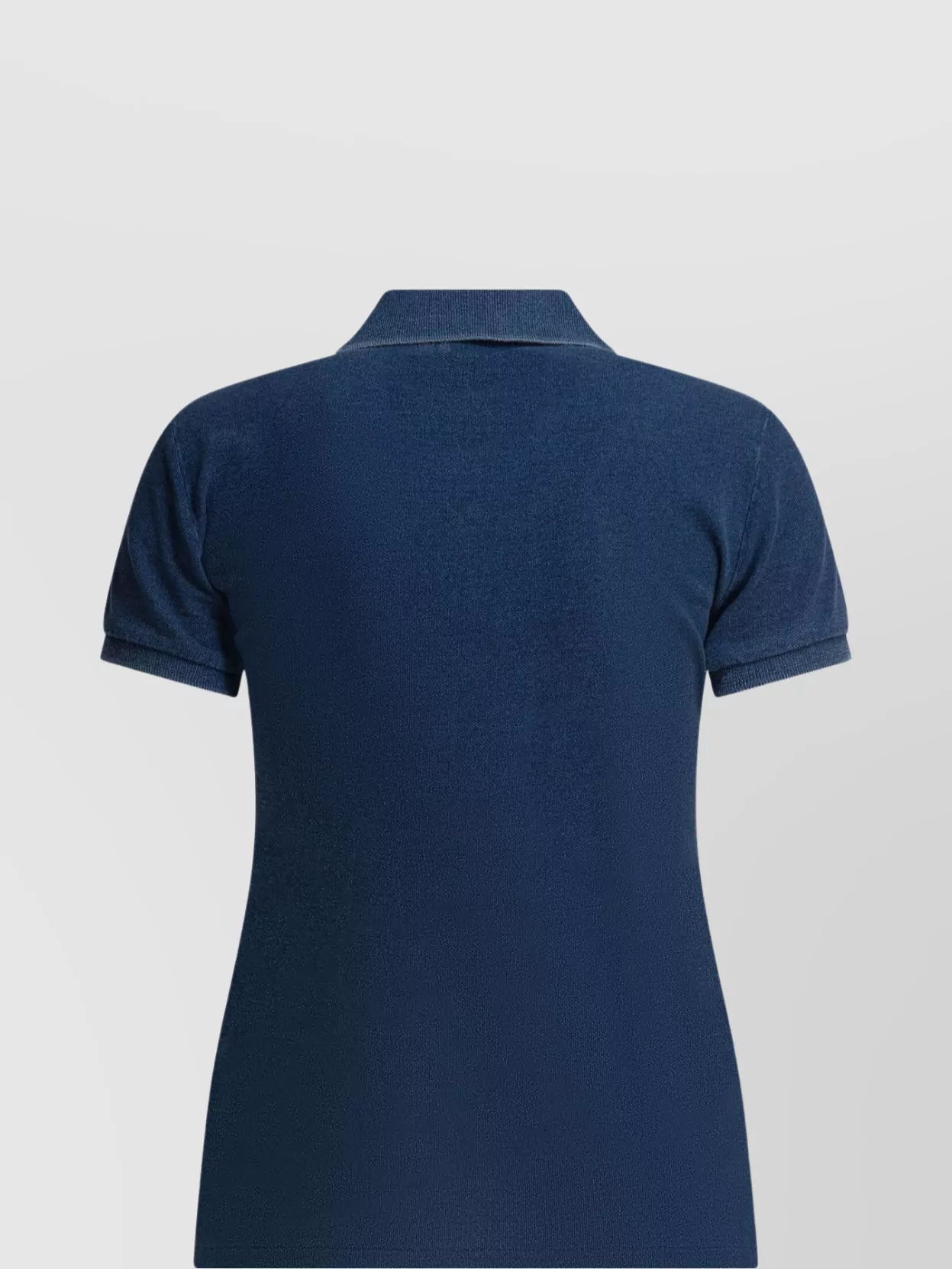 Polo Ralph Lauren Ribbed Collar Short Sleeves Tops In Blue