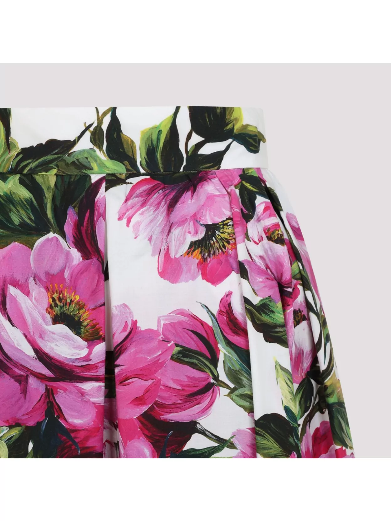 Dolce & Gabbana Womens Peonie Fuxia F.bco Floral-print Cotton Midi Skirt In Brown