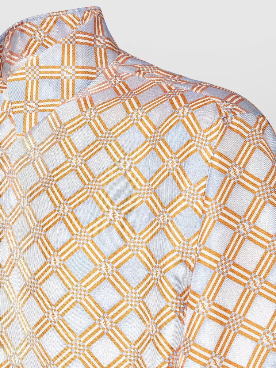 Fendi Silk Oversized Printed Short-Sleeve Shirt