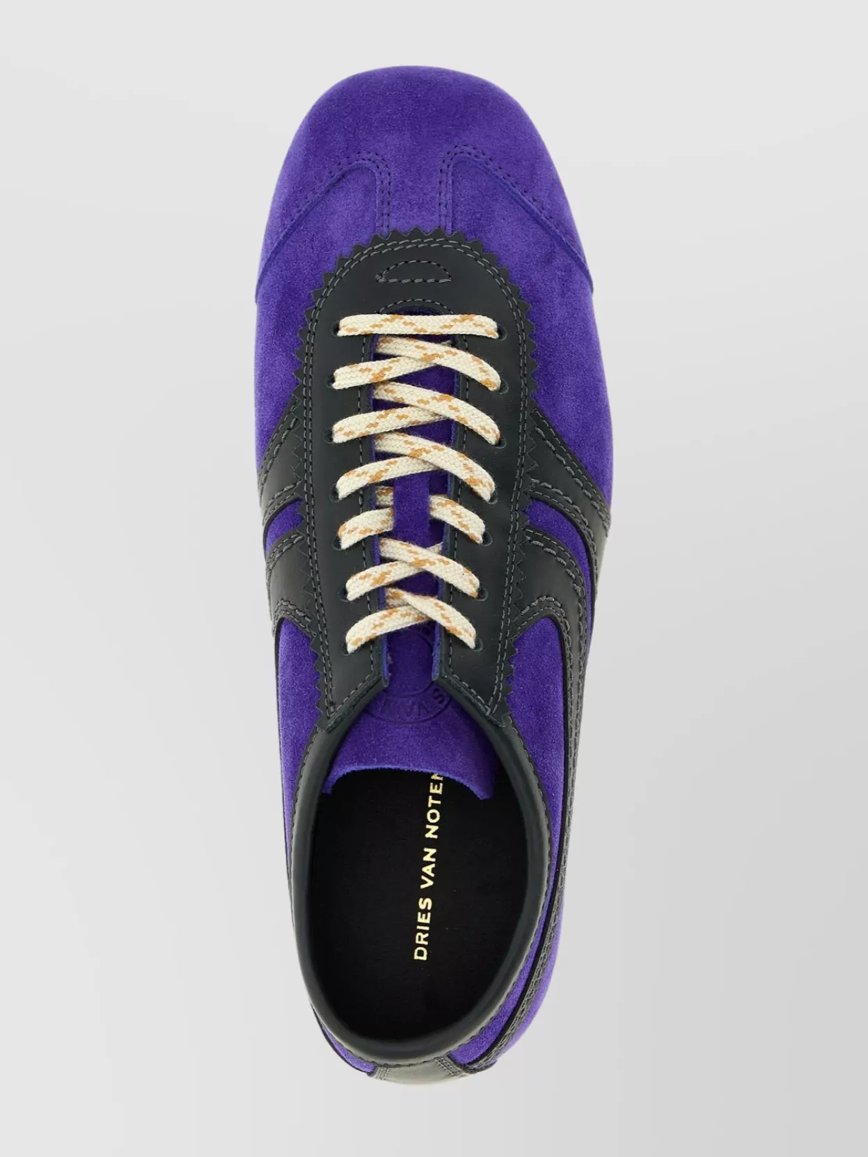 Dries Van Noten Suede Panel Sneakers Rubber Sole