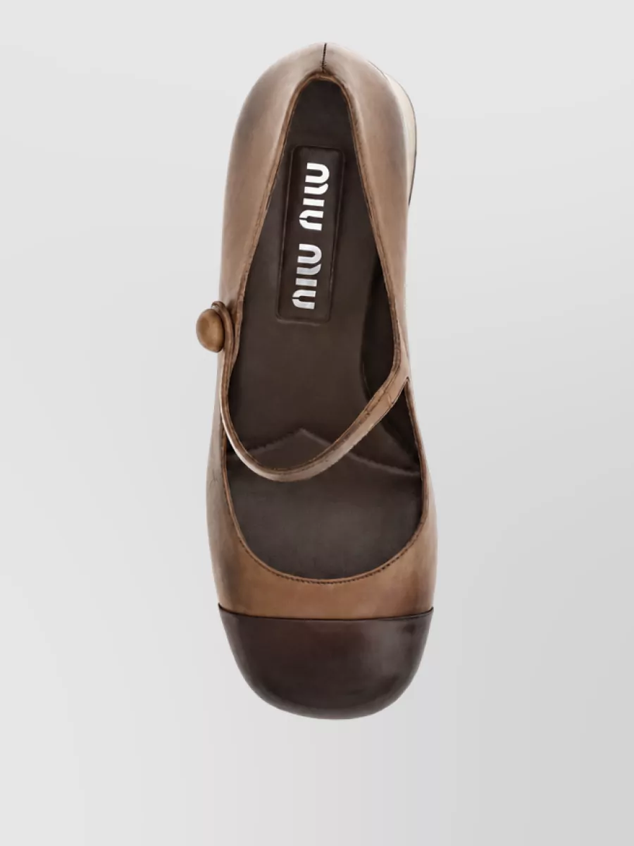 Miu Miu Leather Mary Jane Ballerina Shoes