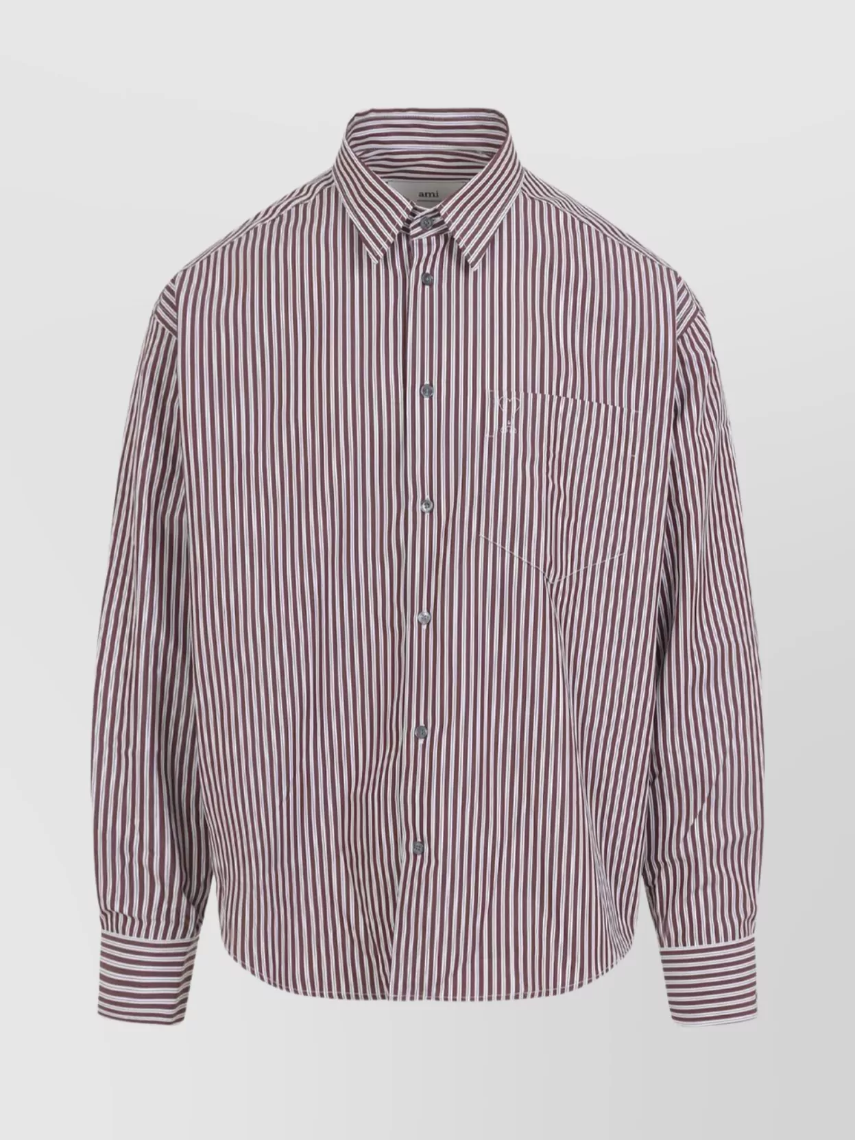 Ami Alexandre Mattiussi Boxy Embossed Design Shirt In Brown