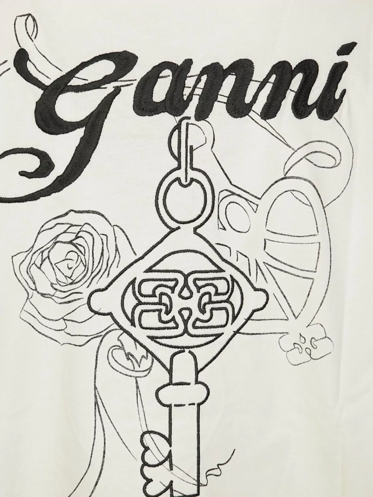 Ganni Re-cut Heavy Jersey Charm Long Sleeve T-shirt
