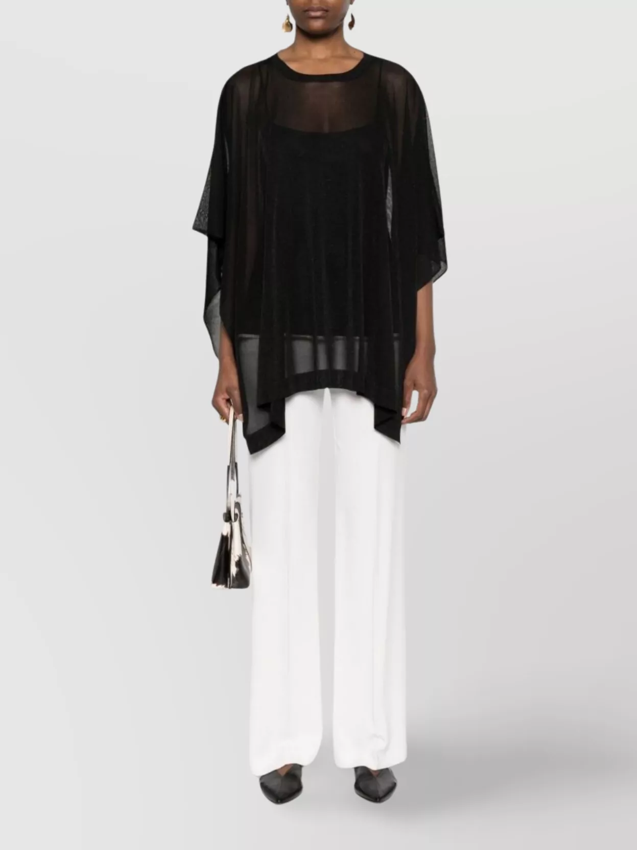 Fabiana Filippi Cape Sheer Asymmetrical Hem