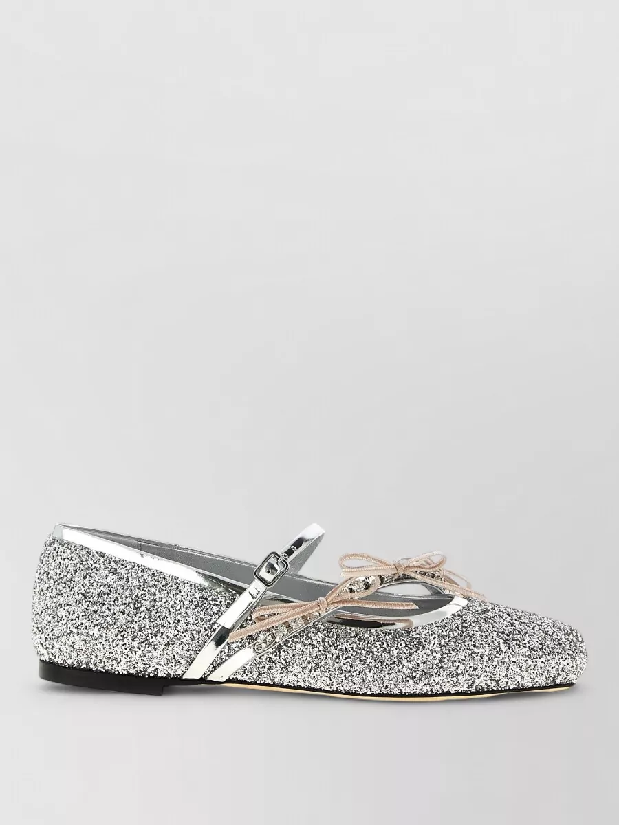 Jimmy Choo Glitter Fabric Ballet Flats