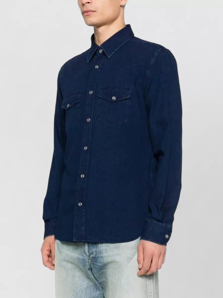 Tom Ford Slim Fit Denim Poplin Western Shirt