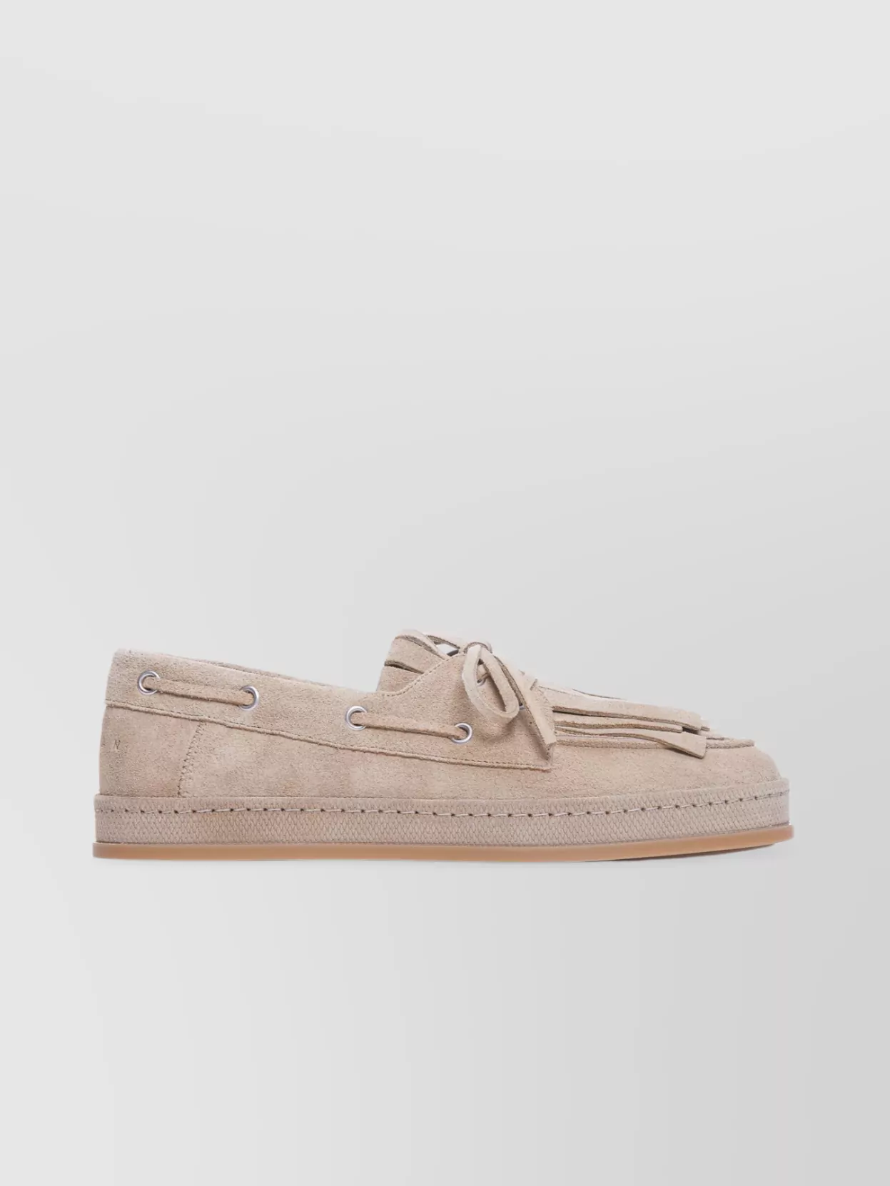 Hogan Eyelet Fringe Loafers Rubber Sole Suede Finish