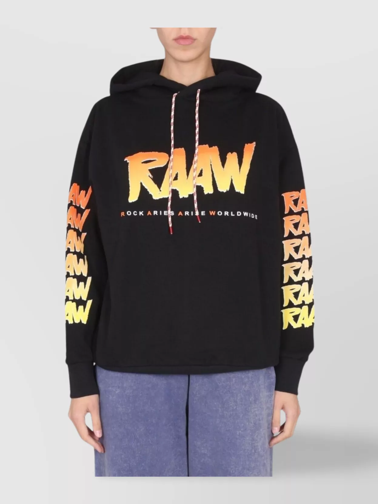 Aries Logo Print Hooded Sweatshirt