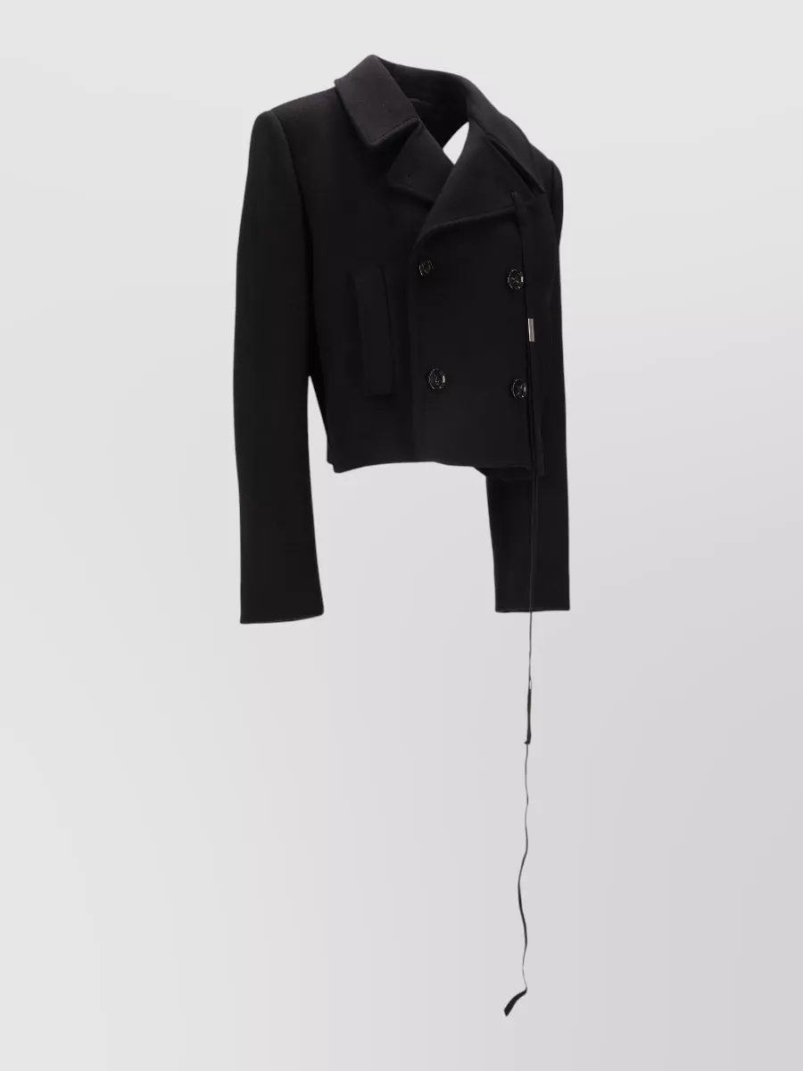 Ann Demeulemeester Truiden Cropped Double Breasted Wool Jacket