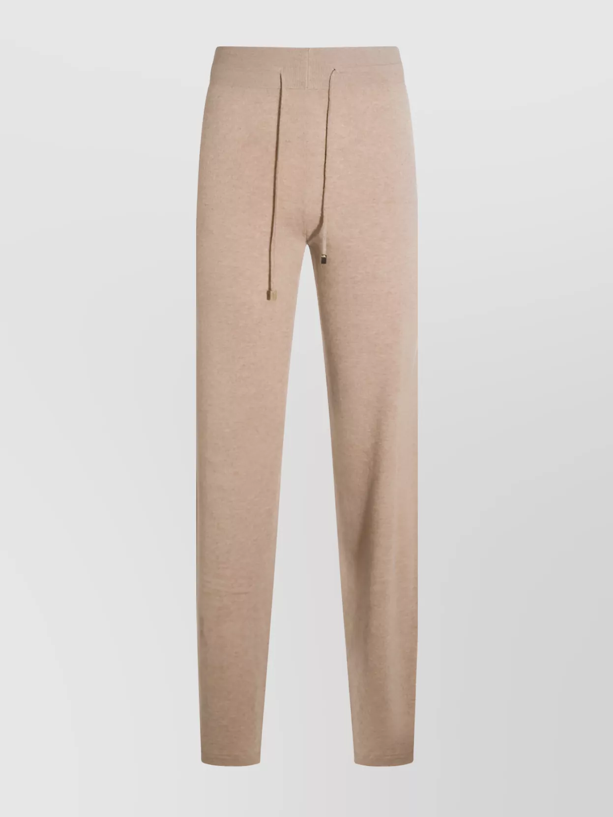 Malo Relaxed Fit Trousers Elastic Waistband In Brown