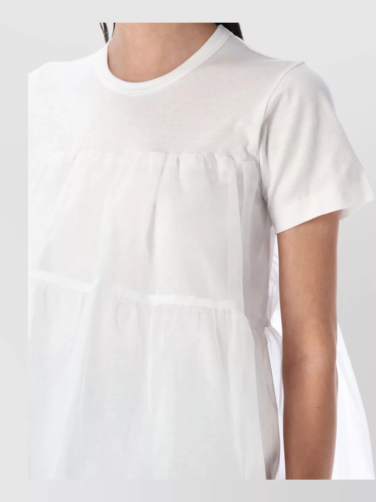 COMME DES GARÇONS SHEER OVERLAY TIERED TULLE TOP