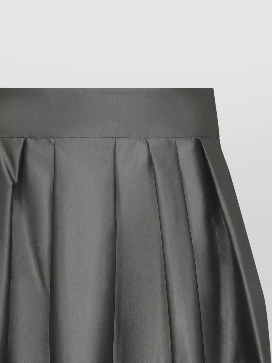 S Max Mara Silk-Blend Pleated Ankle-Length Skirt
