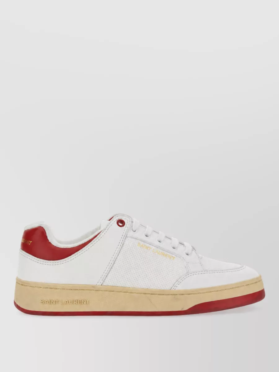 Saint Laurent Leather Lace-Up Sneakers