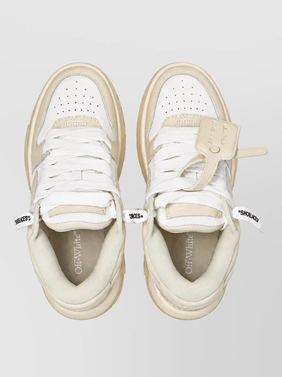 Off-White Leather Chunky Lace-Up Sneakers
