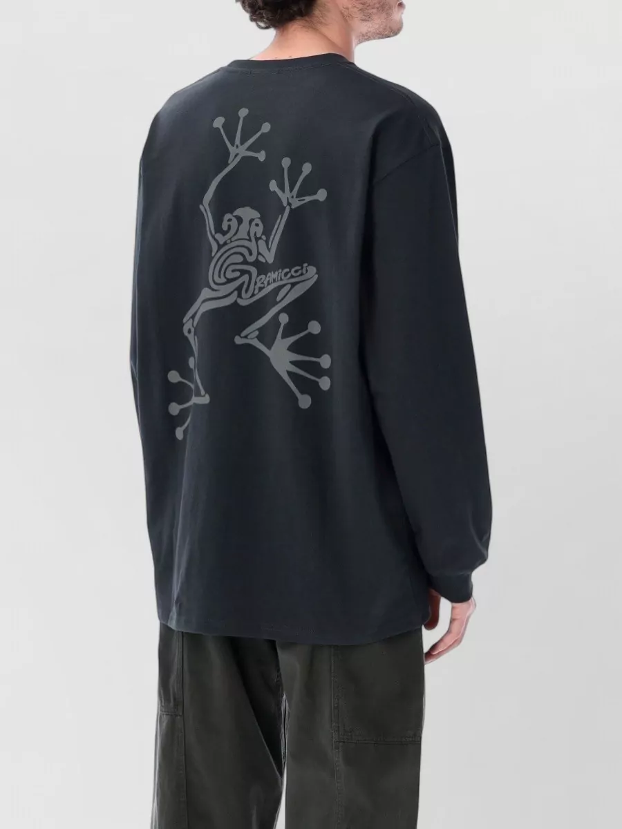 Gramicci Graphic-Print Ribbed Crew-Neck Long-Sleeve T-Shirt
