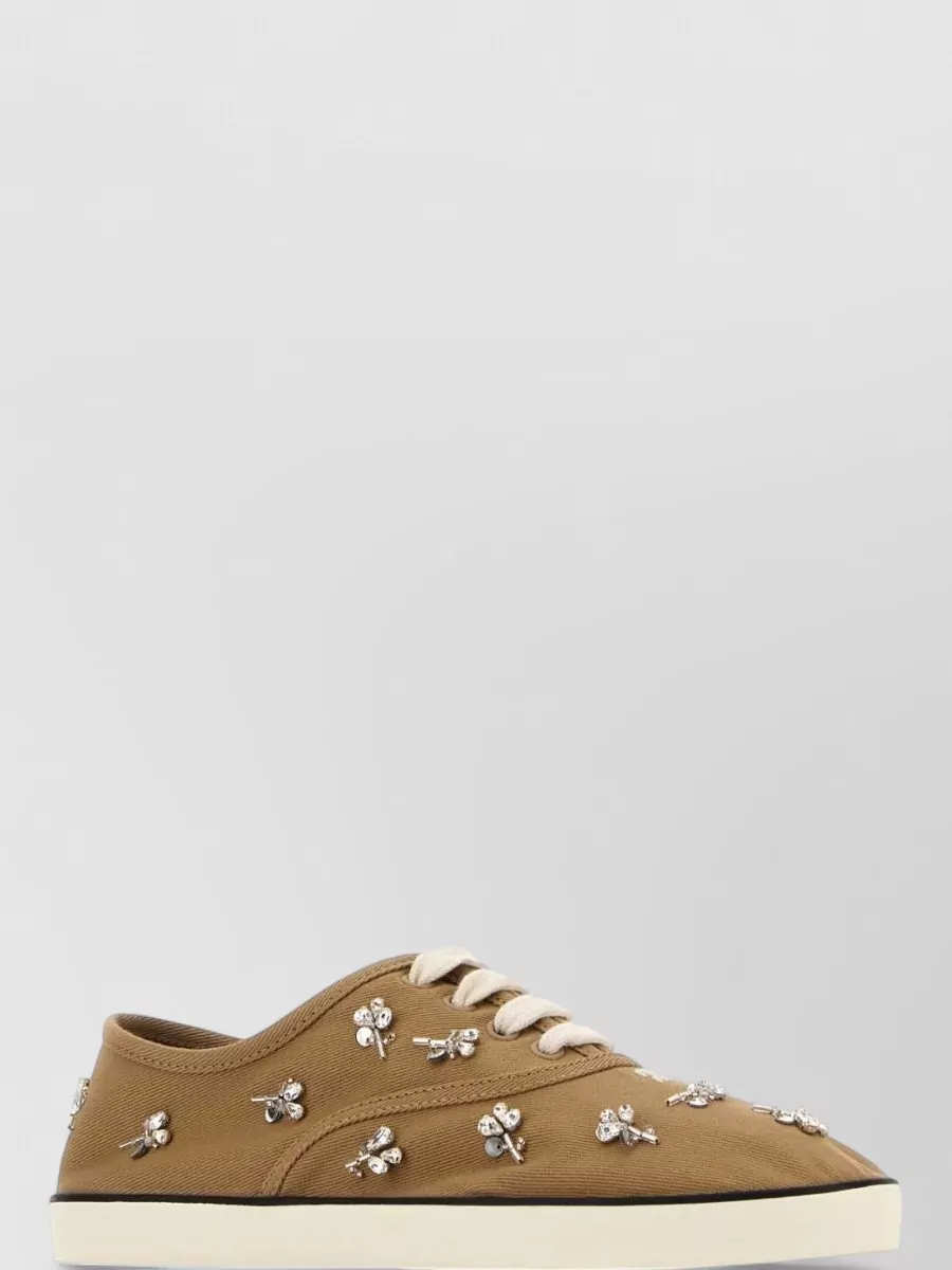 Miu Miu Canvas Lace-Up Sneakers
