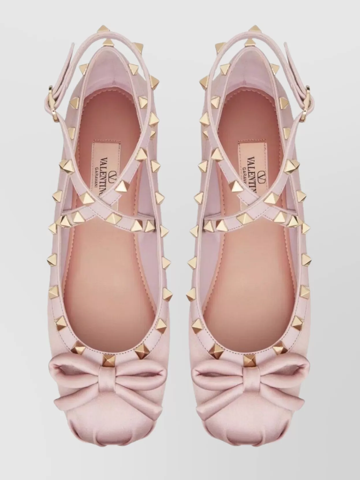 Valentino Satin "rockstud" Ballerina Bow Accent