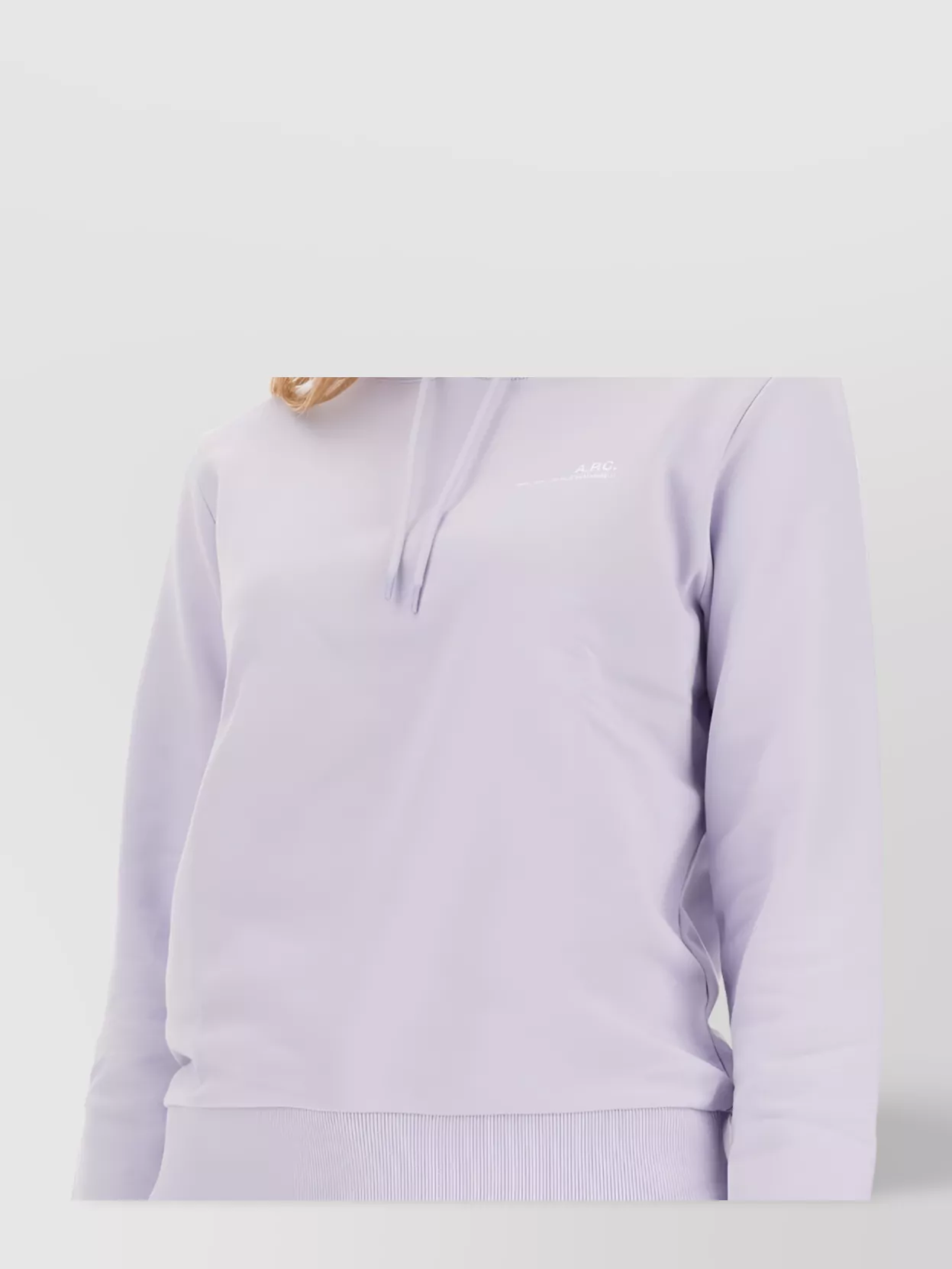 A.p.c. Ribbed Hooded Sweatshirt With Drawstring