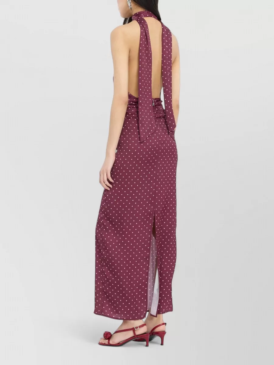 Rotate Polka-Dot Halterneck Maxi Dress