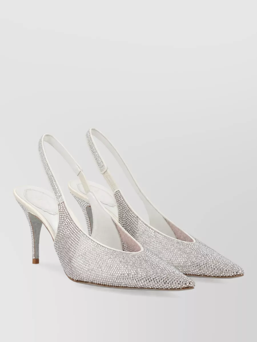 Rene Caovilla embellished slingback mules