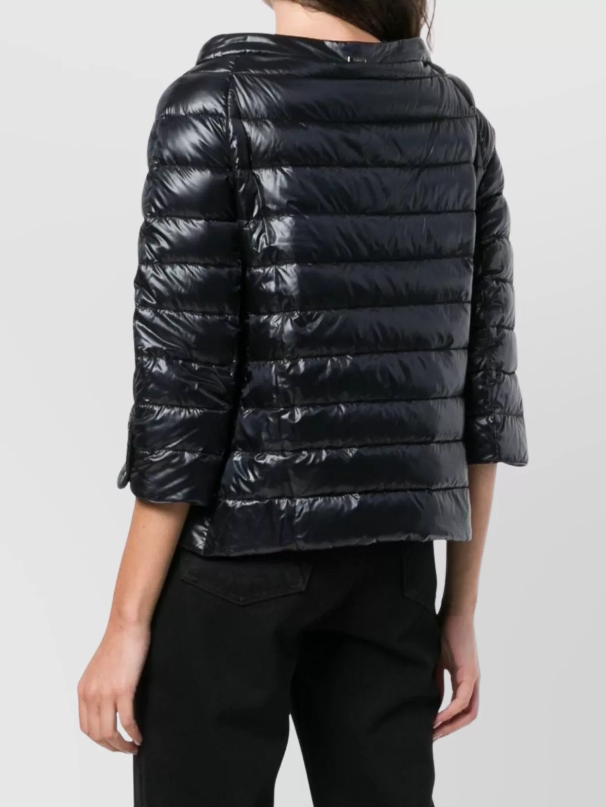 Herno Down Feather Winter Jacket With Quilted Sleeves