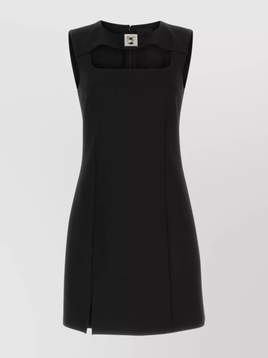 Shop Givenchy Viscose Blend Mini Dress With Cut-out Detail In Black