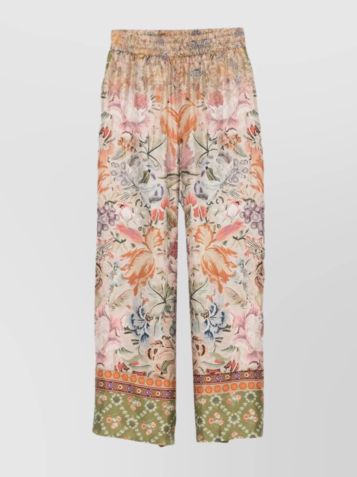 Pierre Louise Mascia Floral Pattern Silk Trousers In Pink