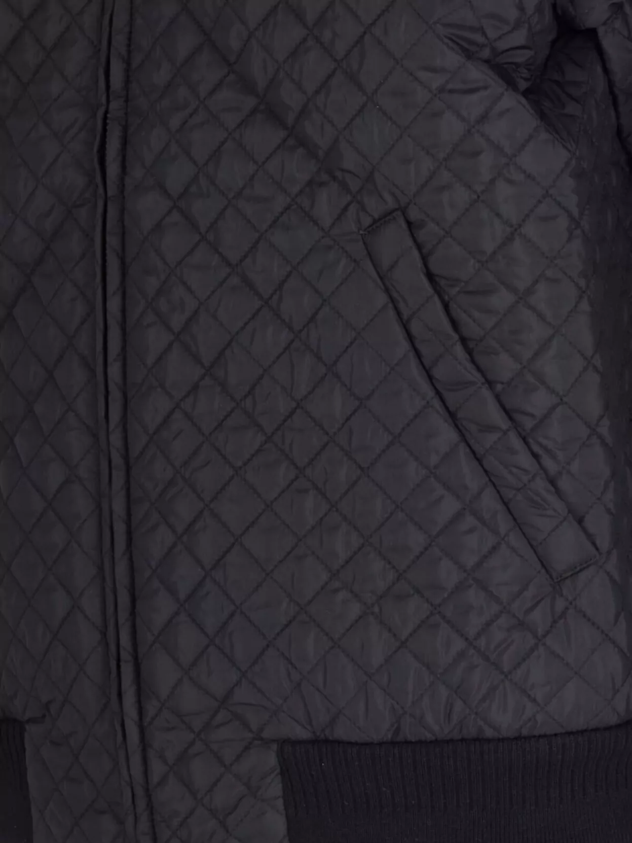 Random Identities Quilted Jacket With Ribbed Cuffs And Hem