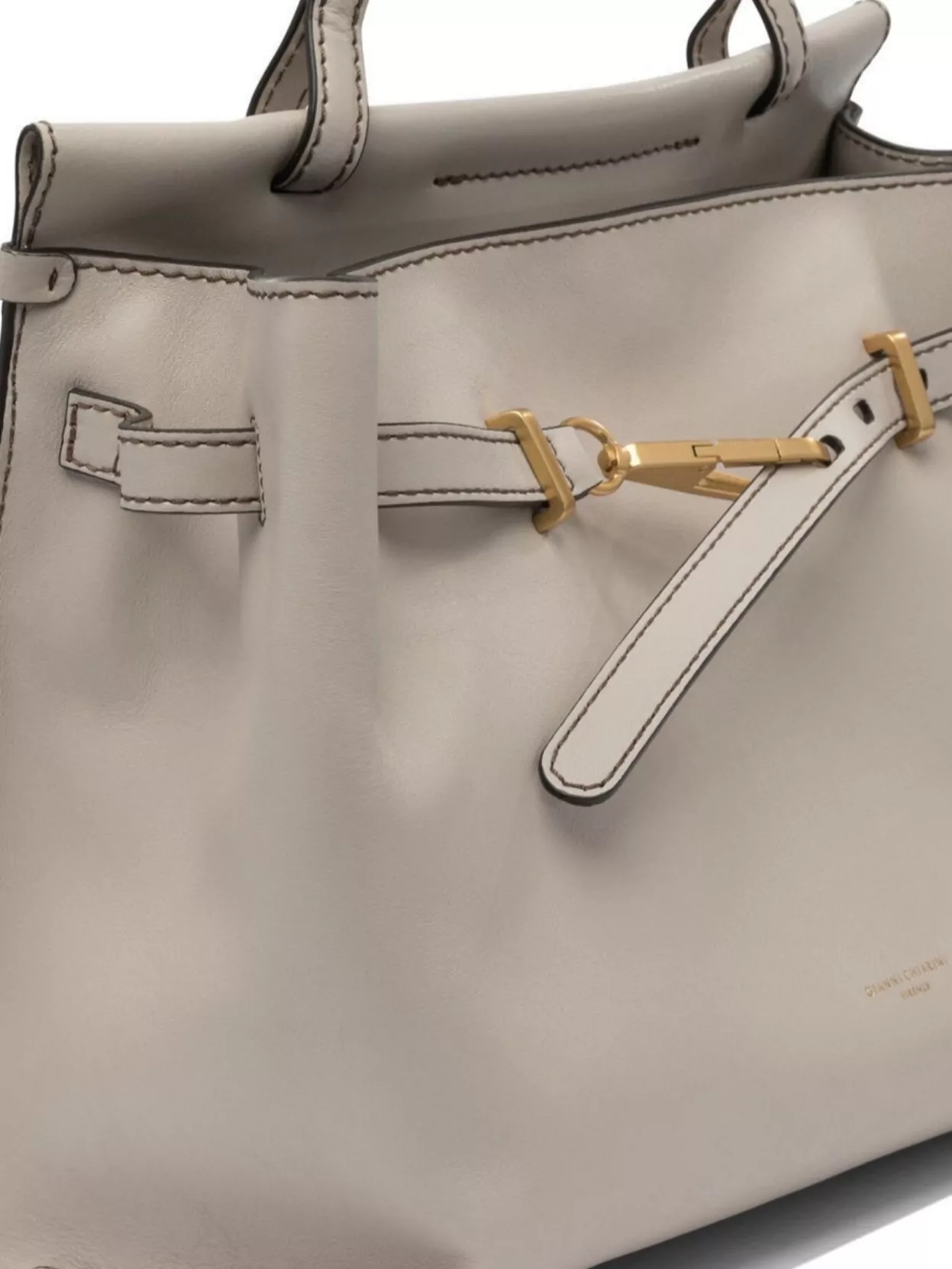Gianni Chiarini Buckle-detail Leather Tote Bag In Neutral