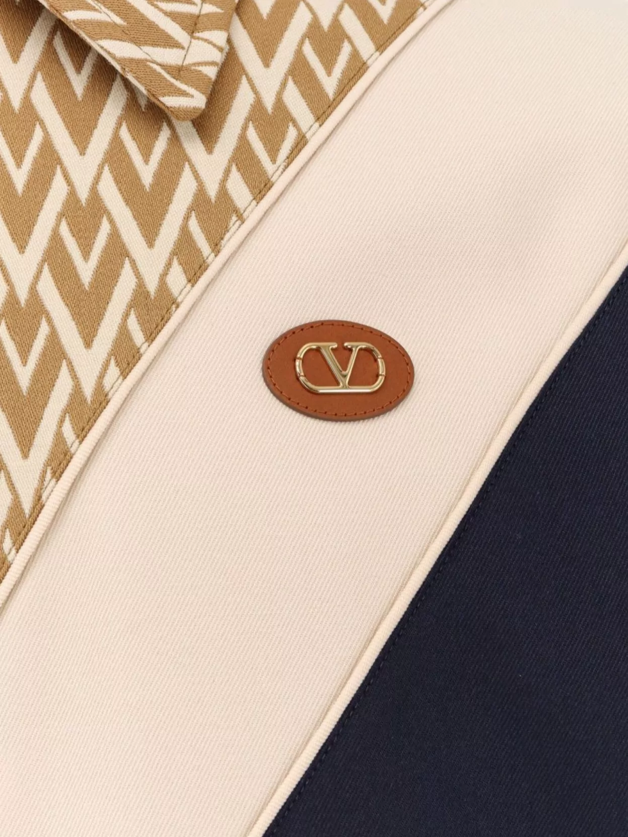 Valentino Wool And Cotton Jacket With Chevron Pattern